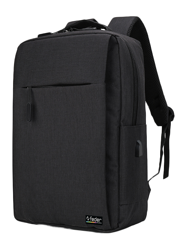 ZAINO NERO 3 ZIP E USB